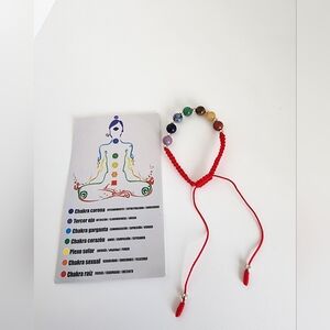 Chakra Healing Bracelet 7 Stones Red String Adjustable Spiritual Energy Balance